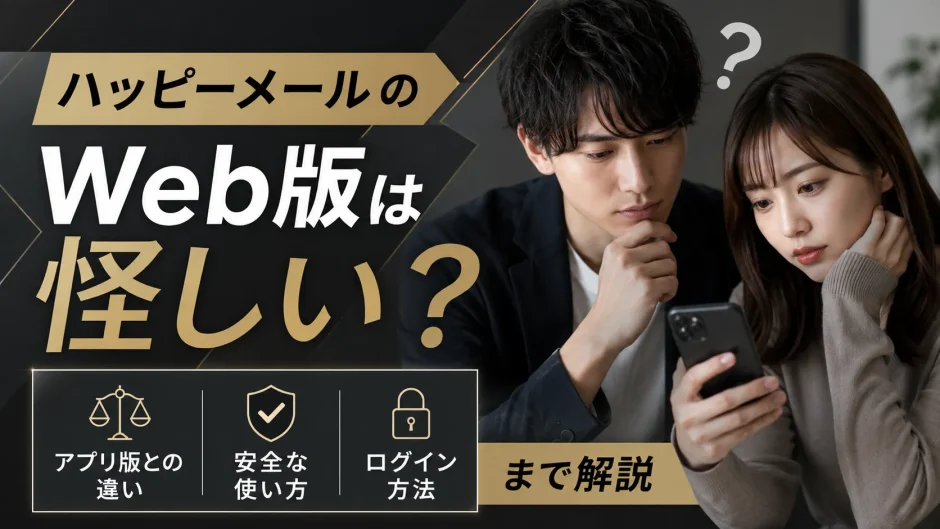  ハッピーメールのWeb版は怪しい？アプリ版との違い・安全な使い方・ログイン方法まで解説