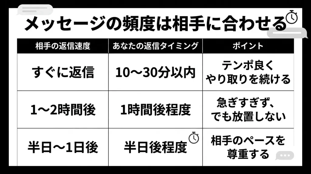メッセージの頻度は相手に合わせる