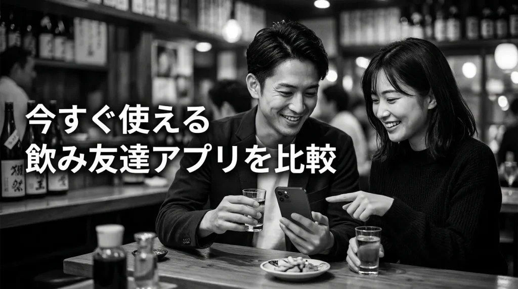 今すぐ使える飲み友達アプリ比較表【即日飲み可能度順】