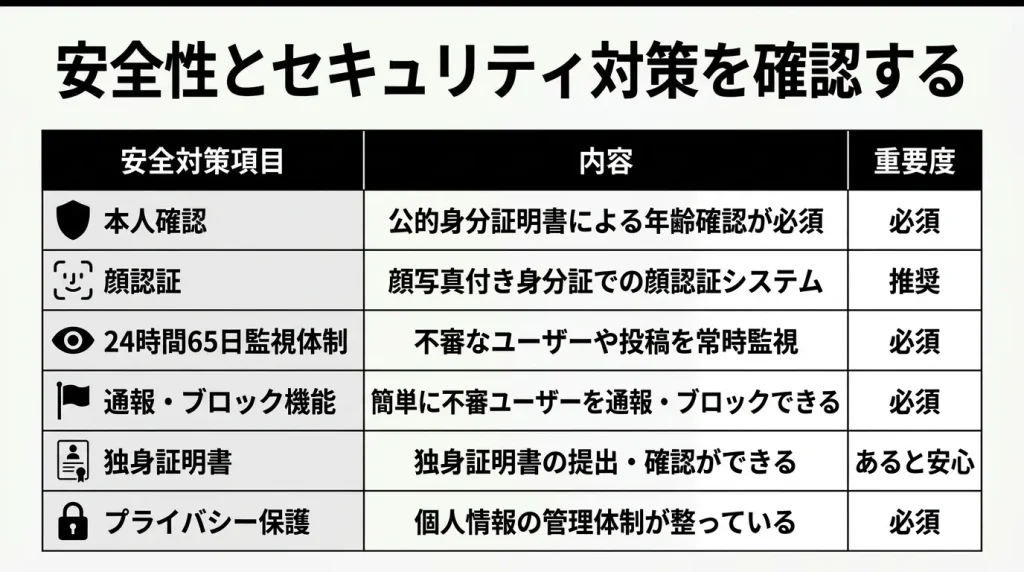 安全性とセキュリティ対策を確認する