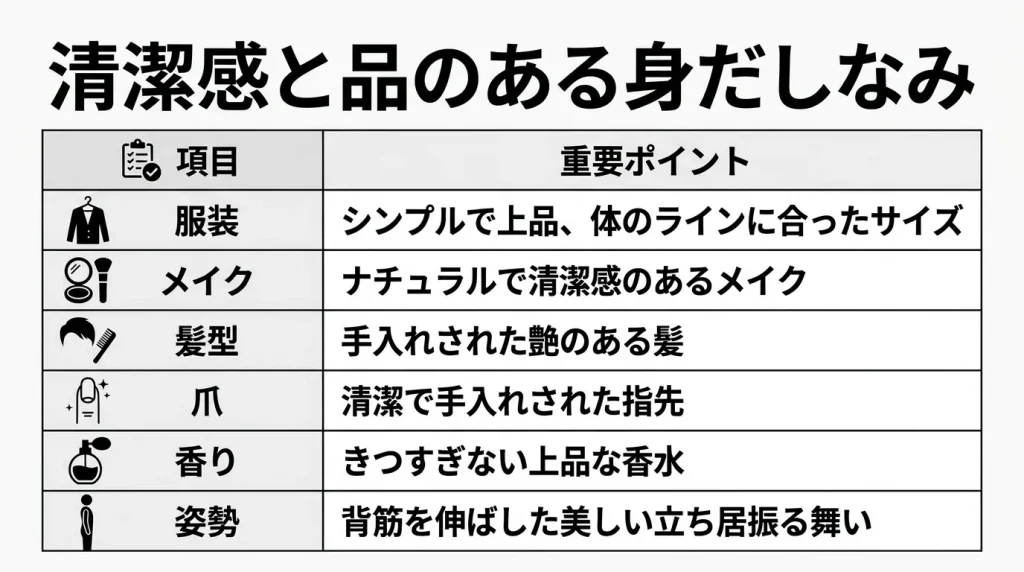 清潔感と品のある身だしなみ