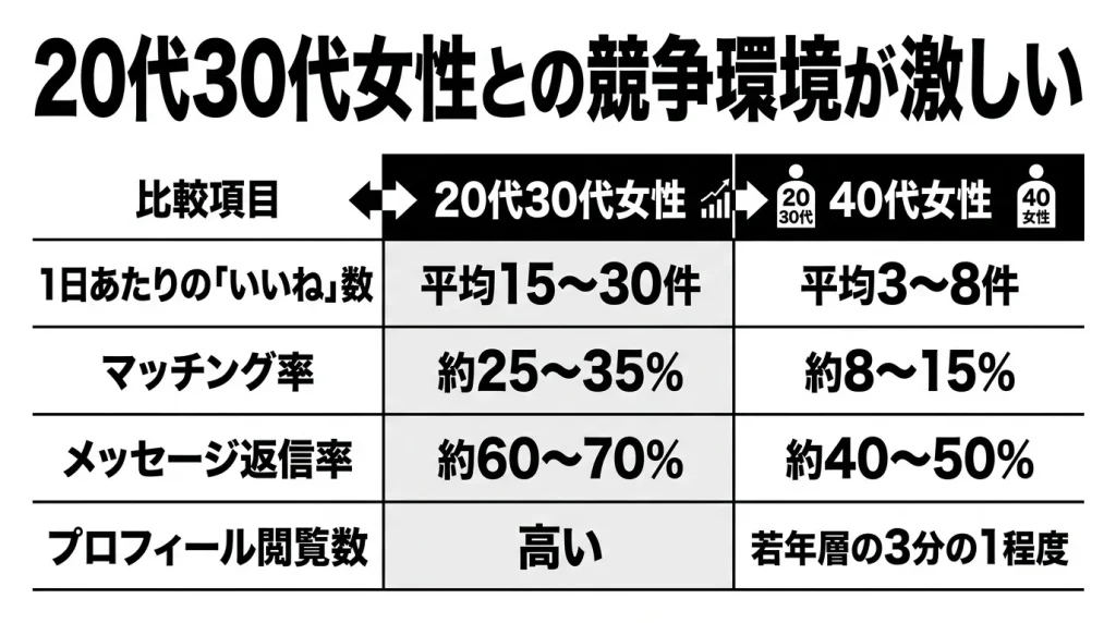 20代30代女性との競争環境が激しい