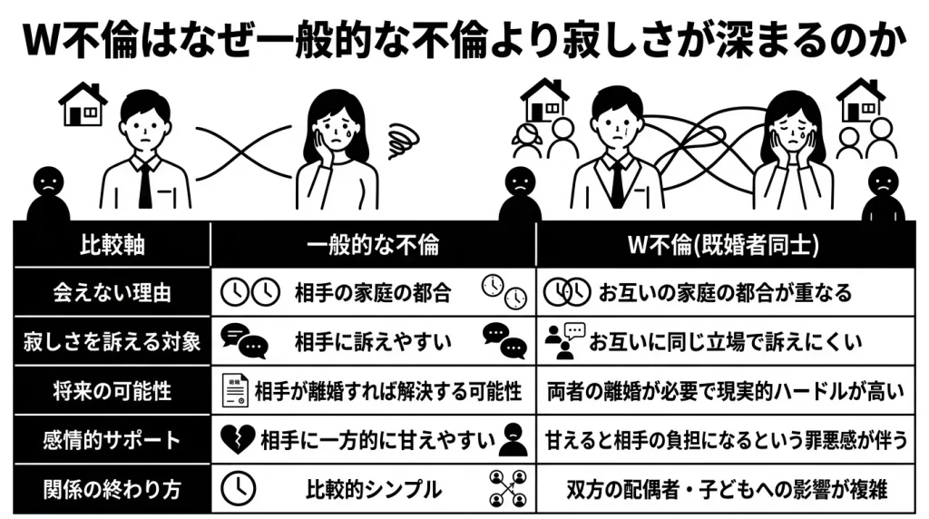 W不倫はなぜ一般的な不倫より寂しさが深まるのか