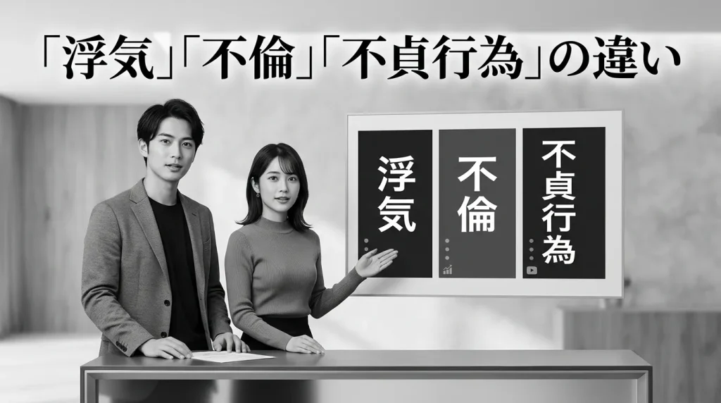 「浮気」「不倫」「不貞行為」の違いを正確に理解する