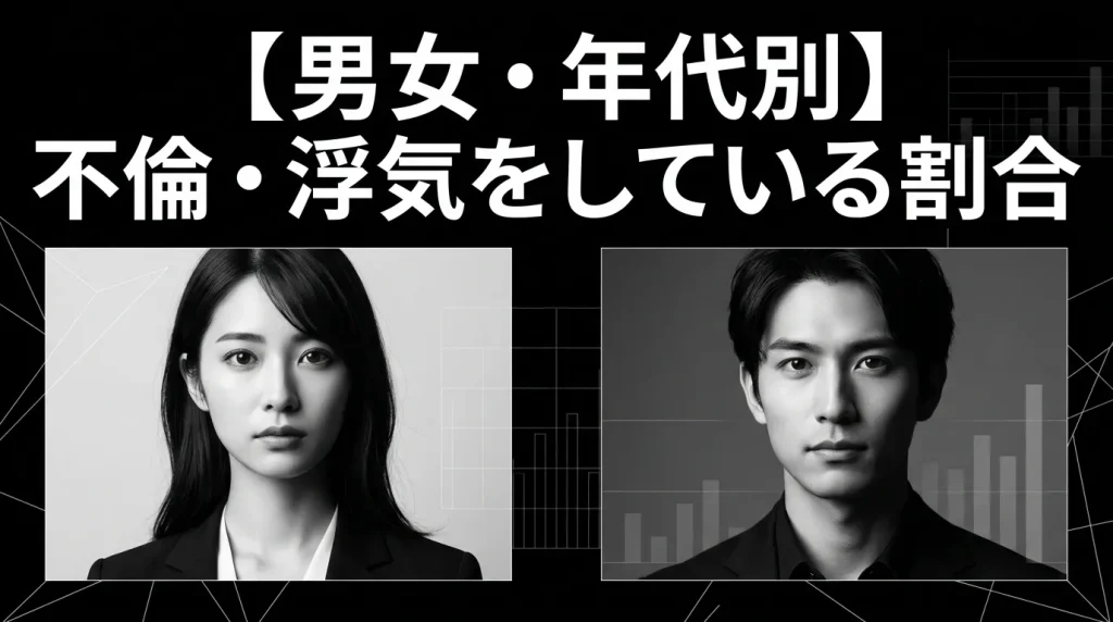 【男女・年代別】不倫・浮気をしている割合の最新実態