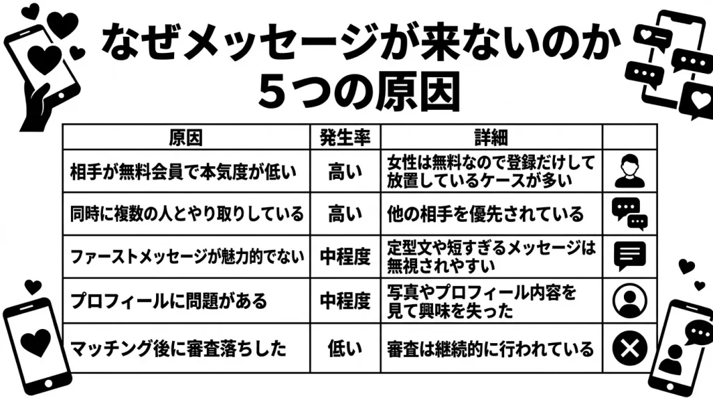 なぜメッセージが来ないのか 5つの原因