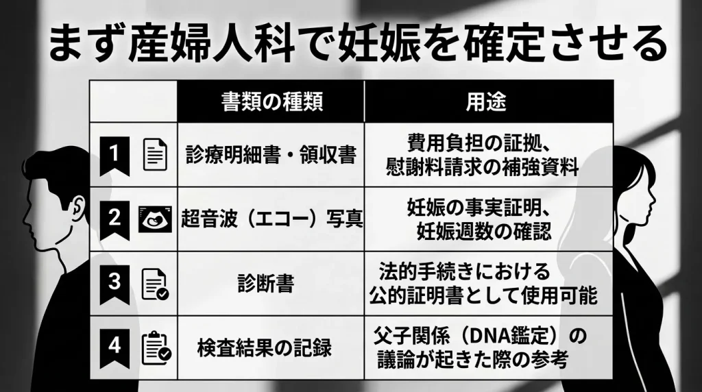 まず産婦人科で妊娠を確定させる