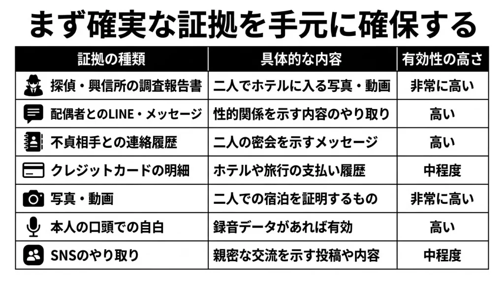まず確実な証拠を手元に確保する