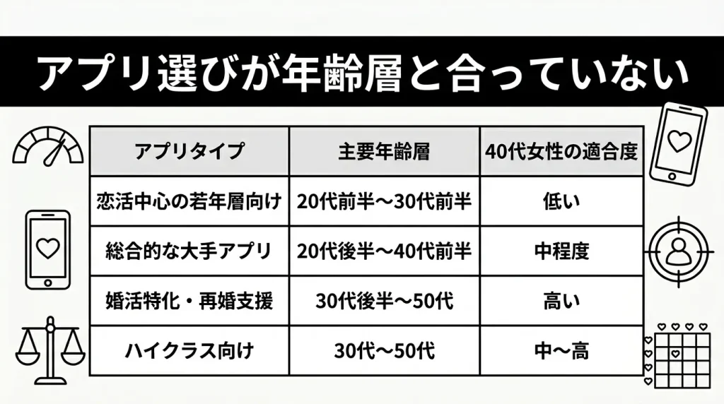 アプリ選びが年齢層と合っていない