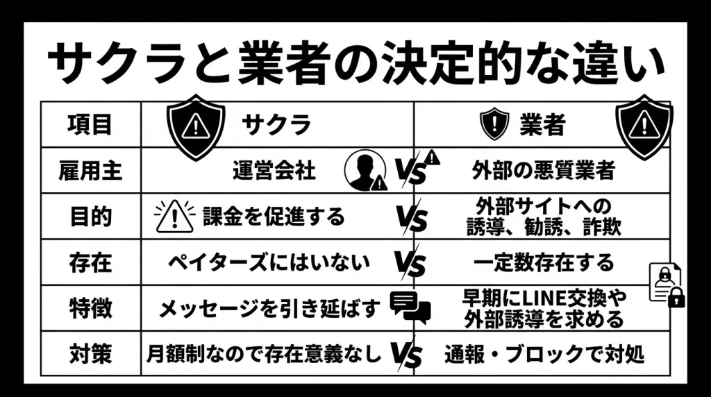サクラと業者の決定的な違い