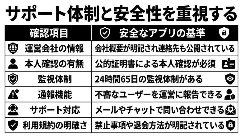 サポート体制と安全性を重視する