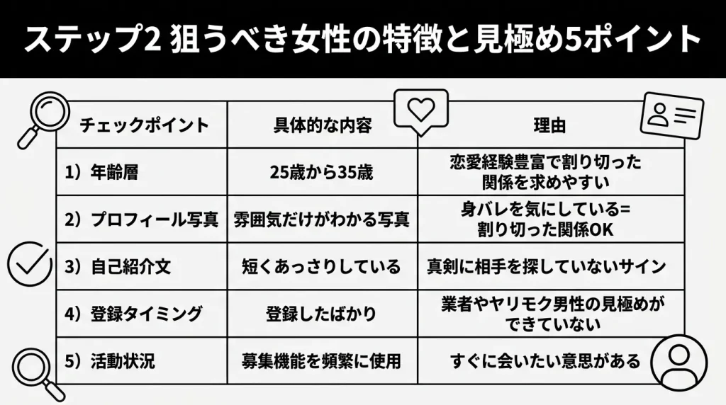 ステップ2 狙うべき女性の特徴と見極め5ポイント