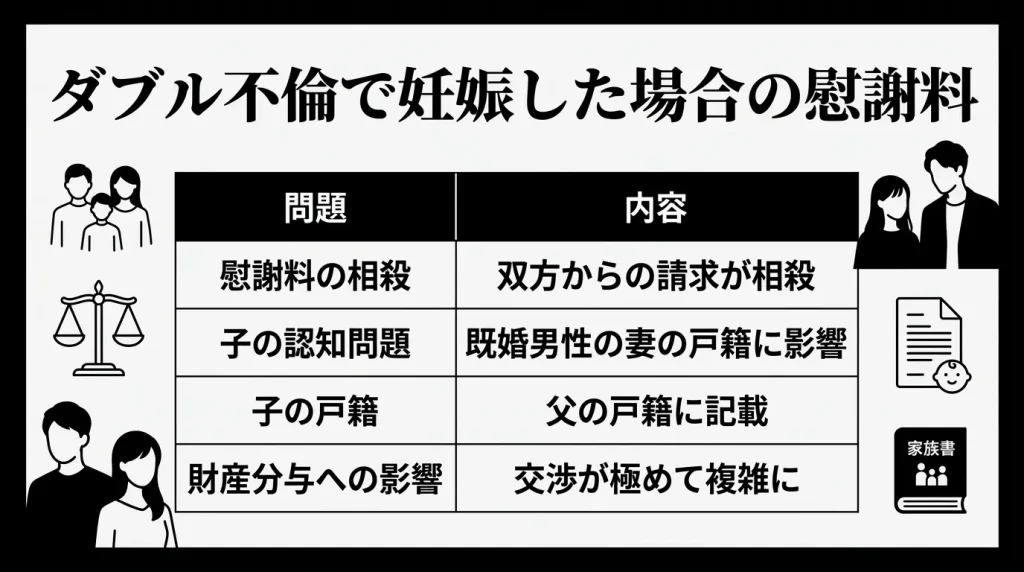 ダブル不倫で妊娠した場合の慰謝料