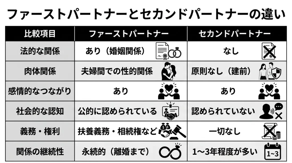 ファーストパートナーとセカンドパートナーの違い