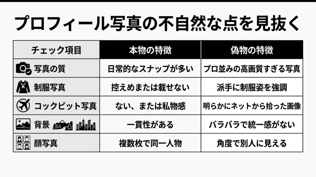 プロフィール写真の不自然な点を見抜く