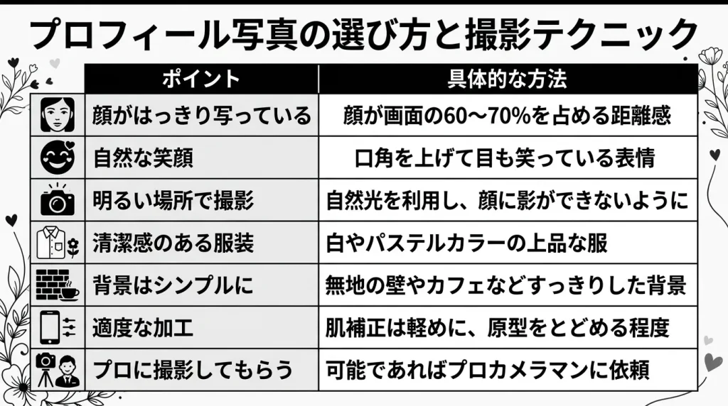 プロフィール写真の選び方と撮影テクニック