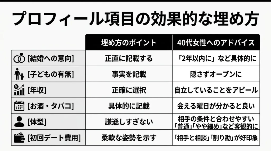 プロフィール項目の効果的な埋め方