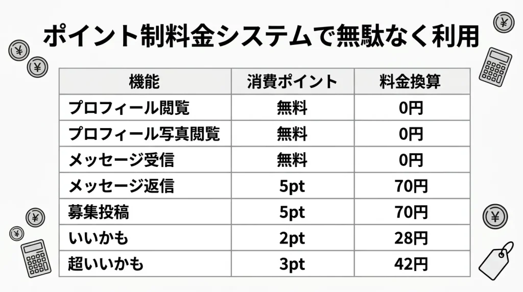ポイント制料金システムで無駄なく利用