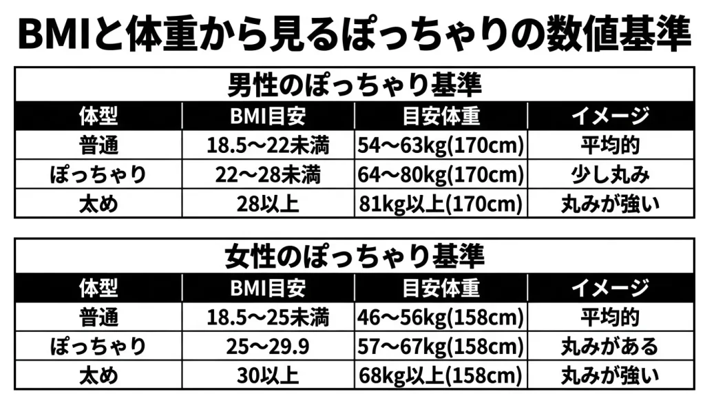 BMIと体重から見るぽっちゃりの数値基準