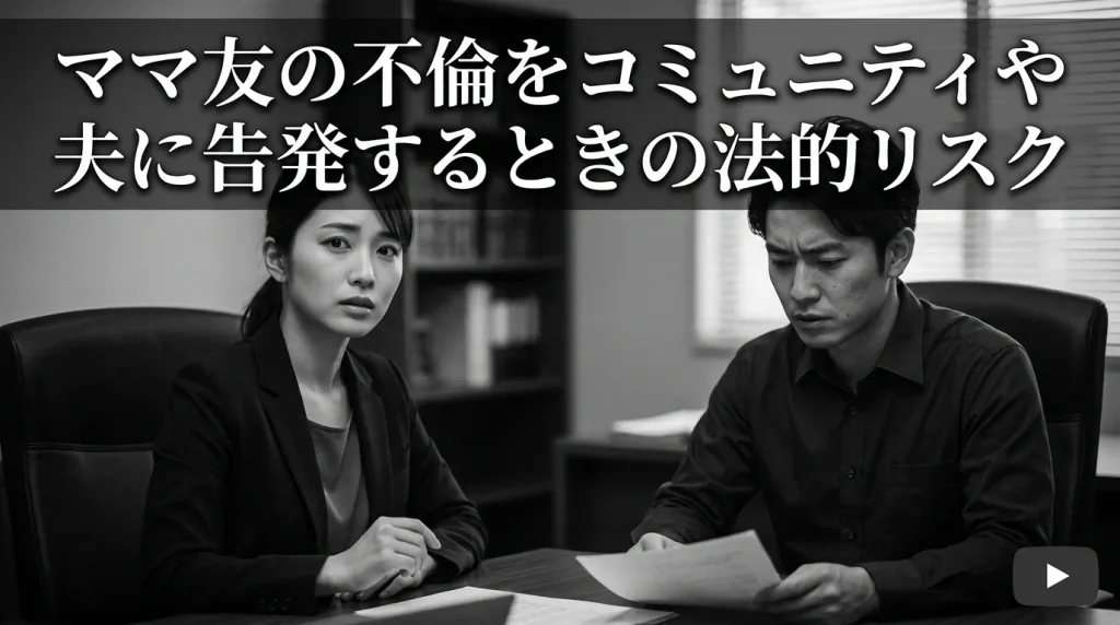 ママ友の不倫をコミュニティや夫に告発するときの法的リスク