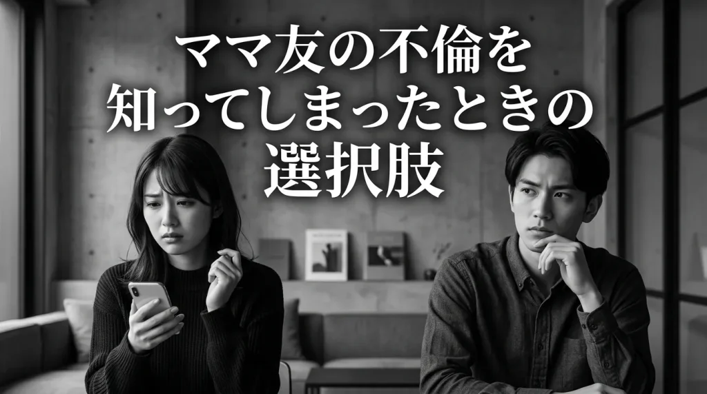 ママ友の不倫を知ってしまったときの選択肢と判断基準