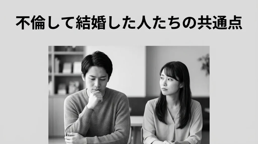 不倫から結婚して幸せになった人たちの共通点