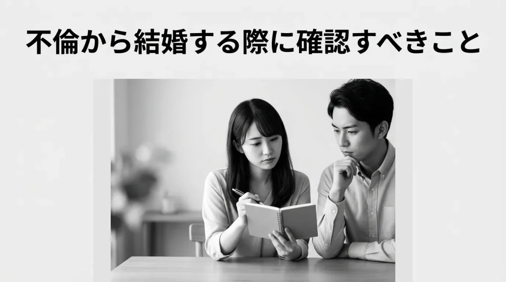 不倫から結婚を成功させるために確認すべきこと