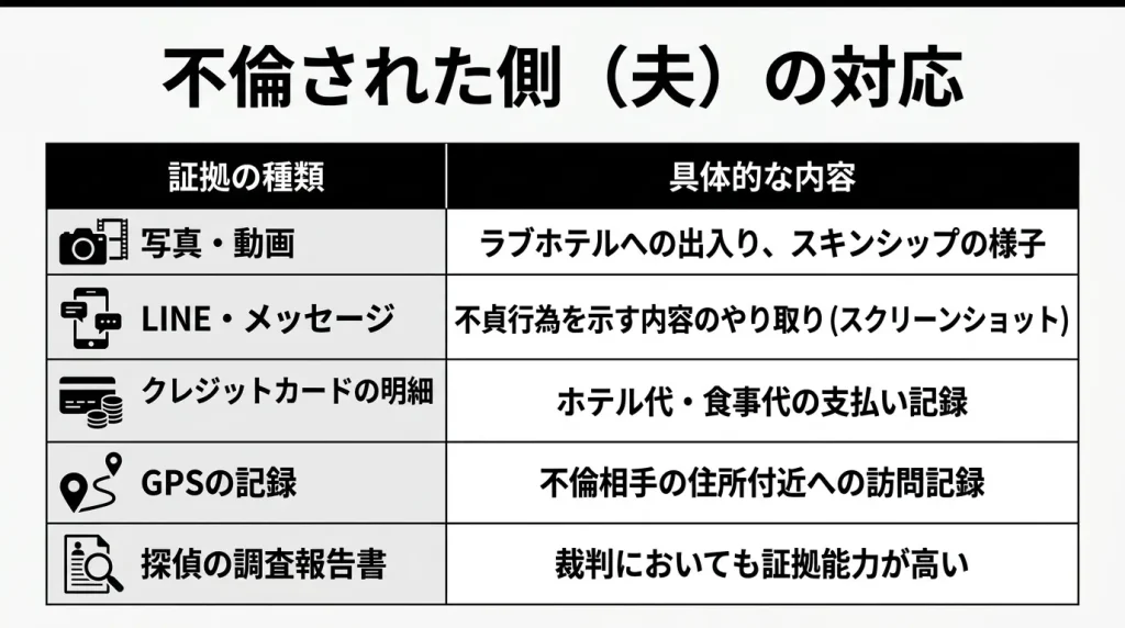 不倫された側（夫）の対応