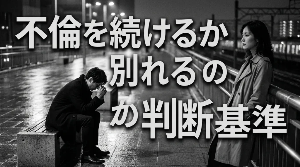 不倫に疲れたとき「続ける」か「別れる」かの判断基準