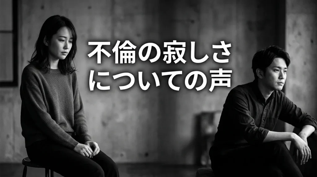 不倫の寂しさについてのリアルな声