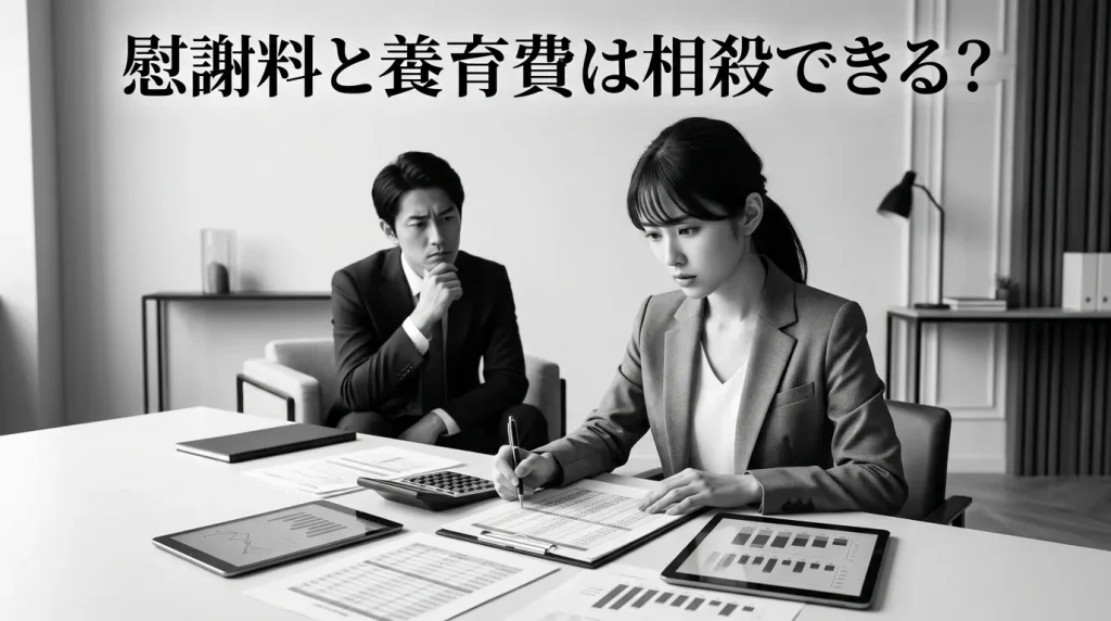 不倫の慰謝料を請求して養育費と調整することは可能か