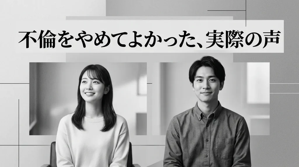 不倫をやめてよかった、実際の声