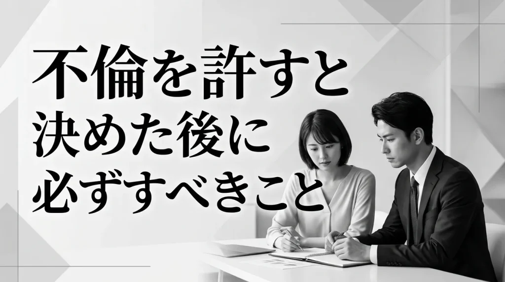 不倫を許すと決めた後に必ずすべきこと