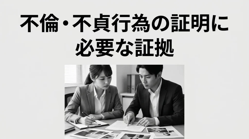 不倫・不貞行為を証明するために必要な証拠