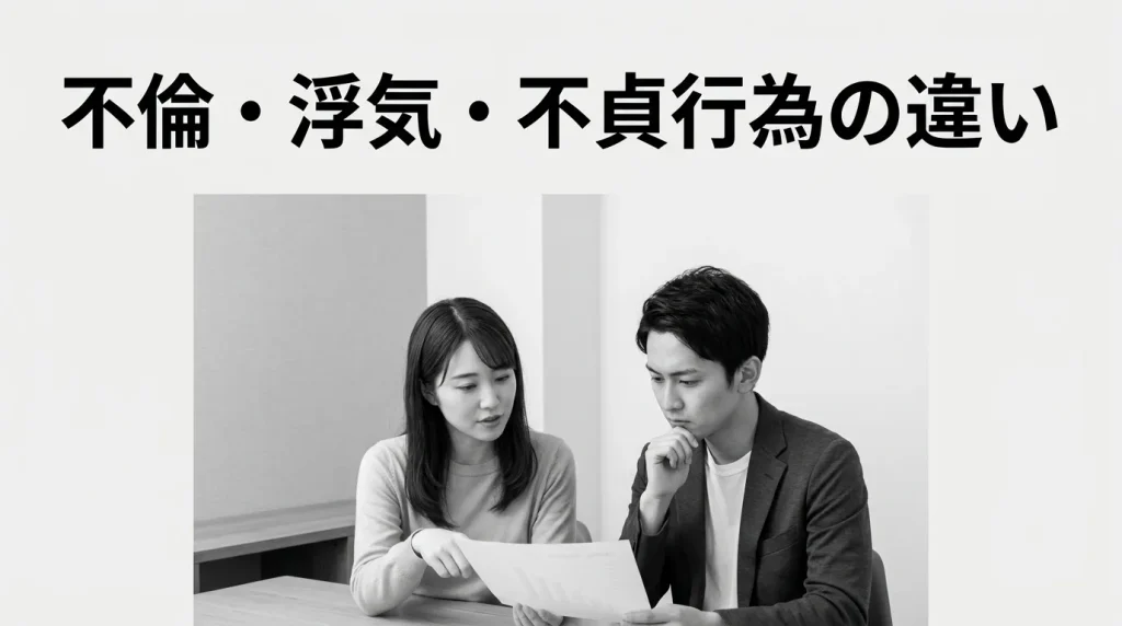 不倫・浮気・不貞行為の違いをまず整理しよう