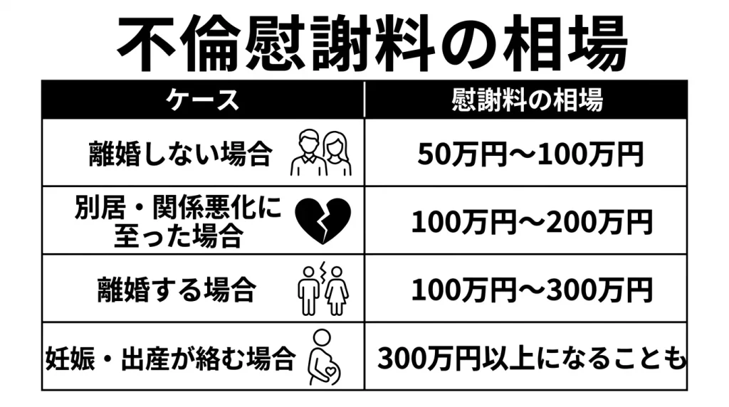 不倫慰謝料の相場