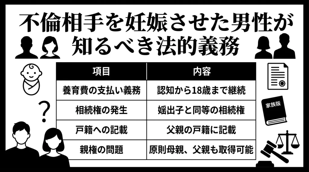 不倫相手を妊娠させた男性が知るべき法的義務