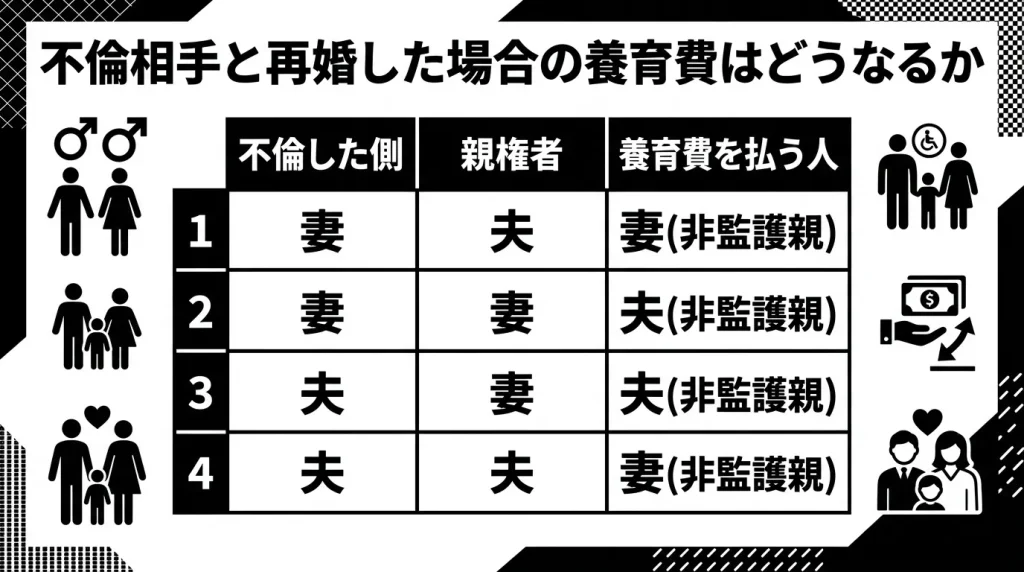 不倫相手と再婚した場合の養育費はどうなるか