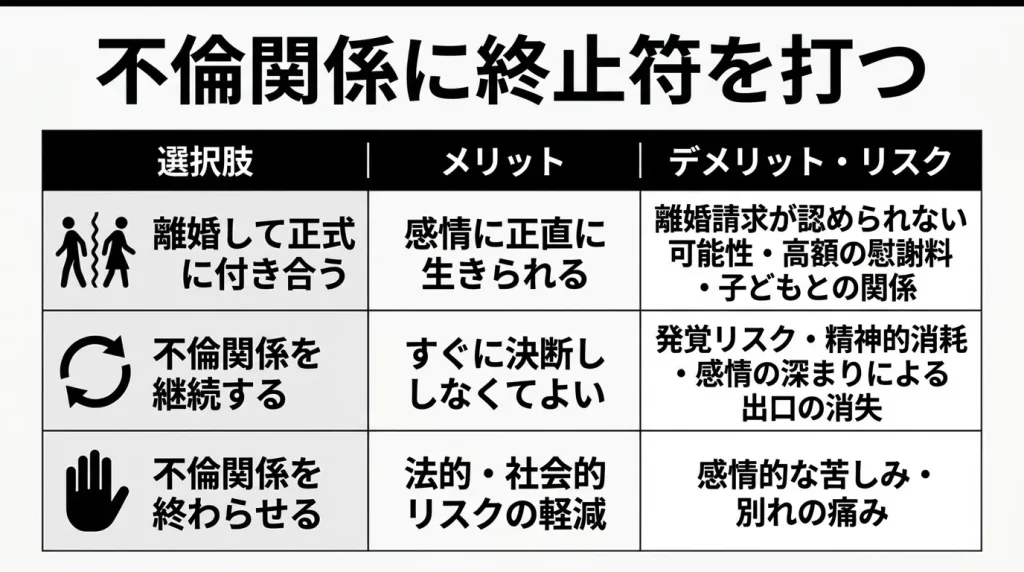 不倫関係に終止符を打つ