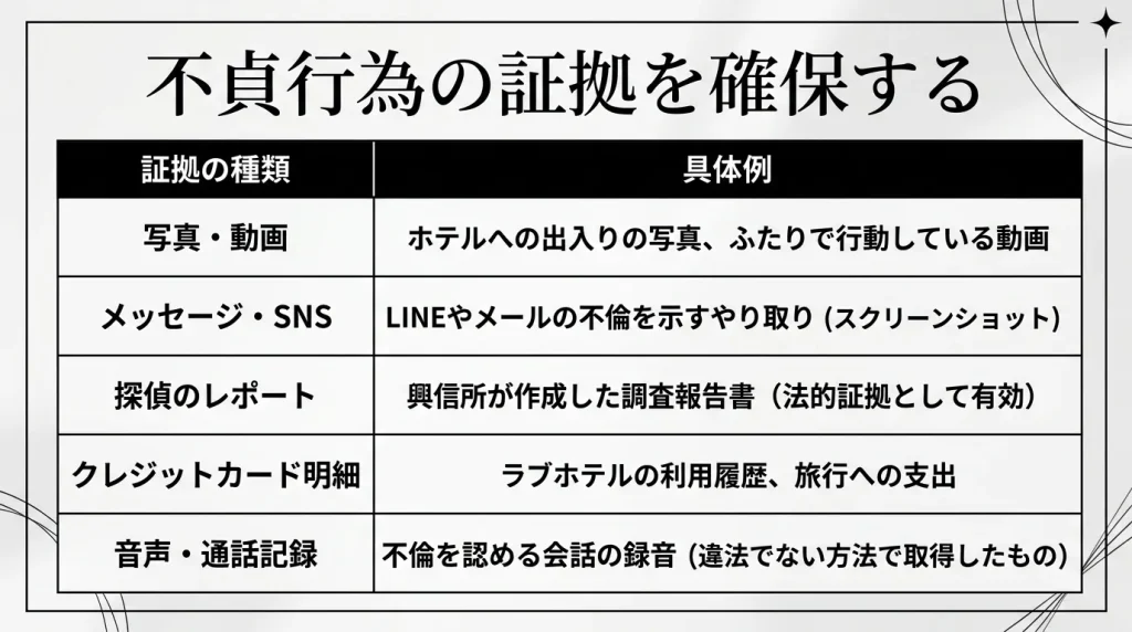 不貞行為の証拠を確保する