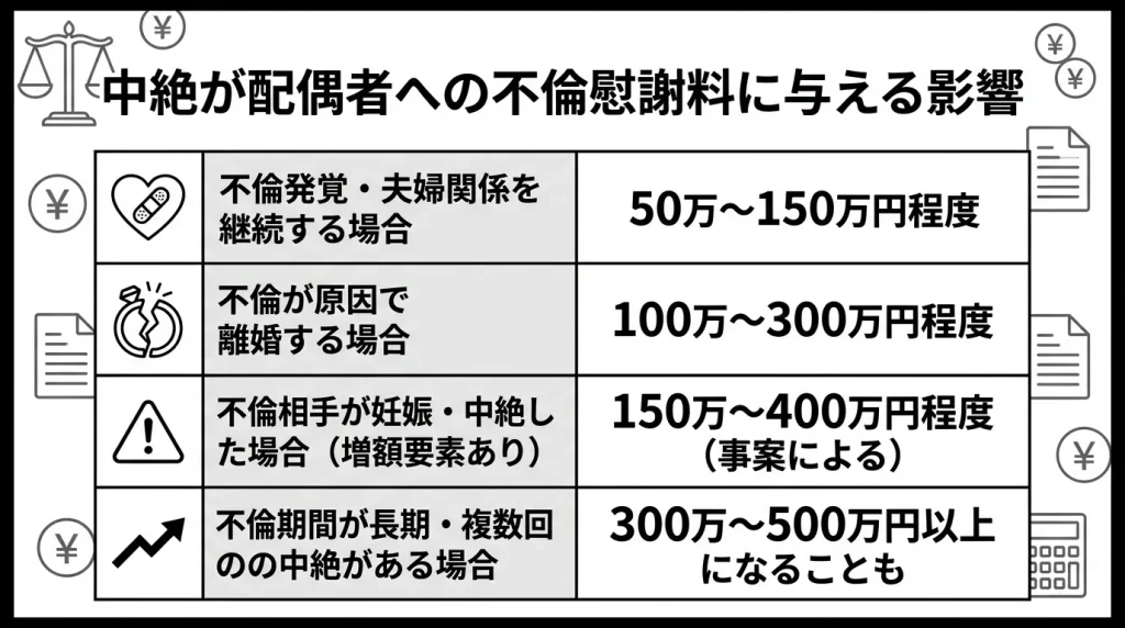 中絶が配偶者への不倫慰謝料に与える影響