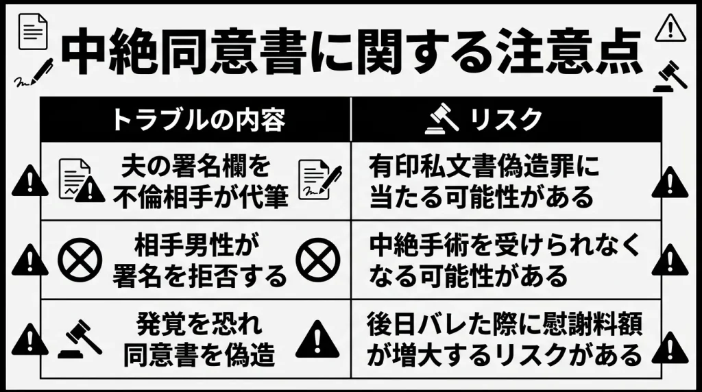 中絶同意書に関する注意点