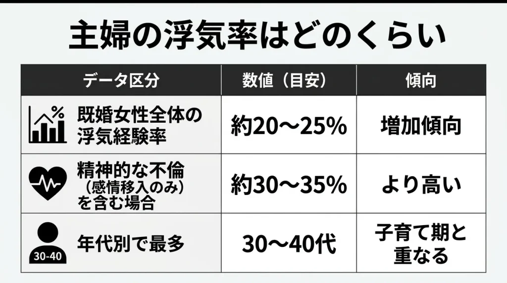 主婦の浮気率はどのくらい