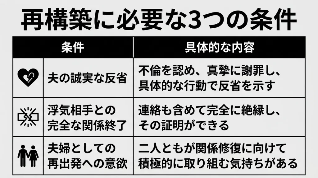 再構築に必要な3つの条件