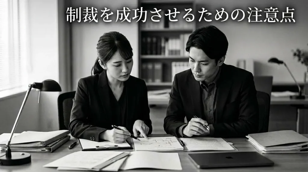 制裁を確実に成功させるための重要な注意点