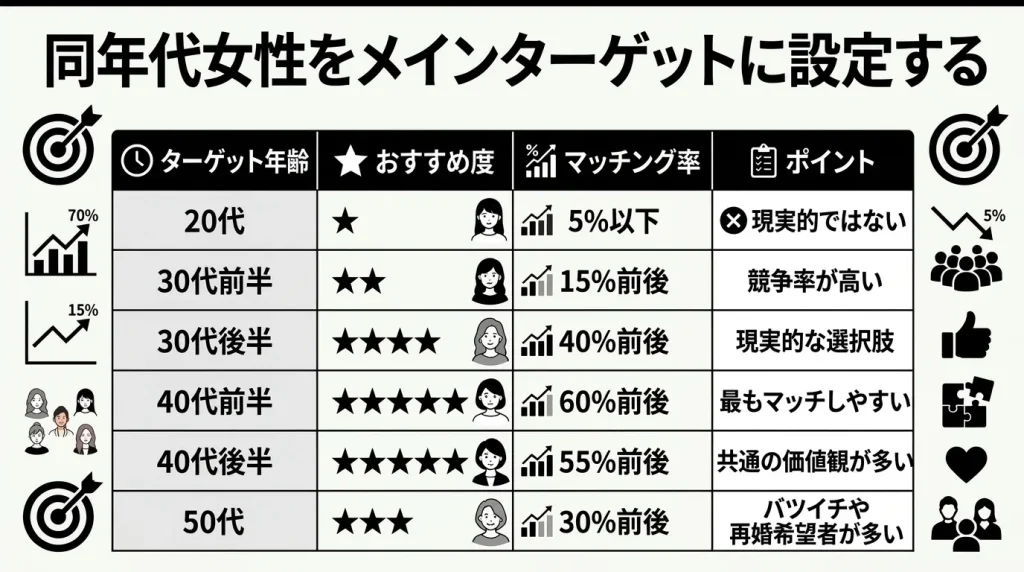 同年代女性をメインターゲットに設定する