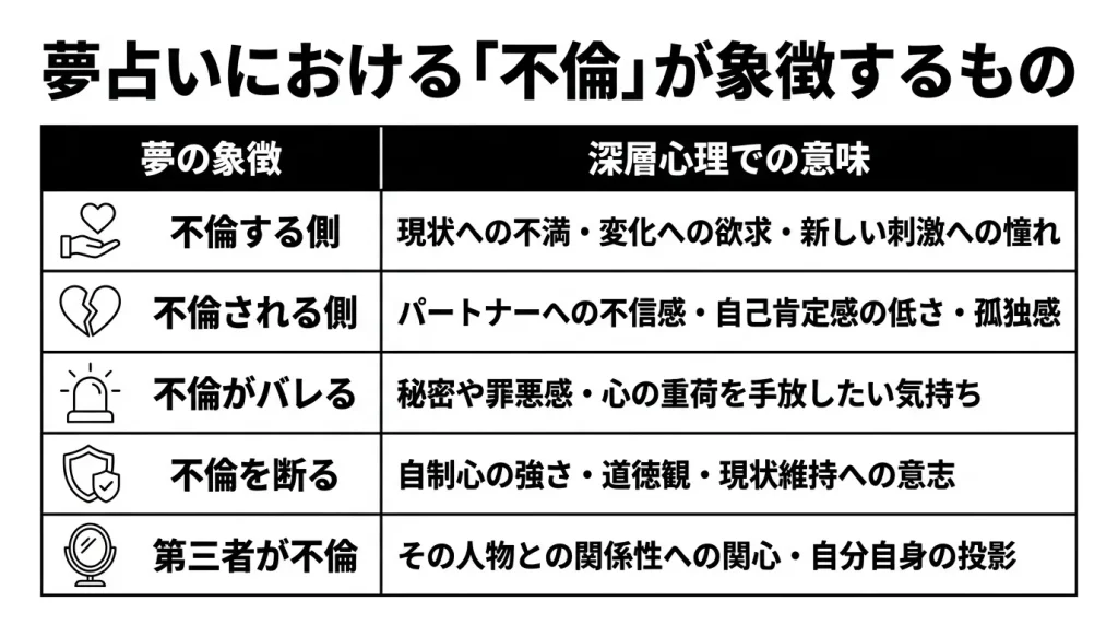 夢占いにおける「不倫」が象徴するもの