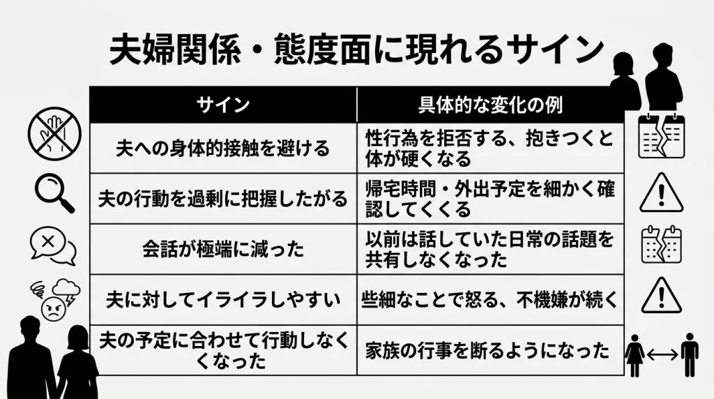夫婦関係・態度面に現れるサイン