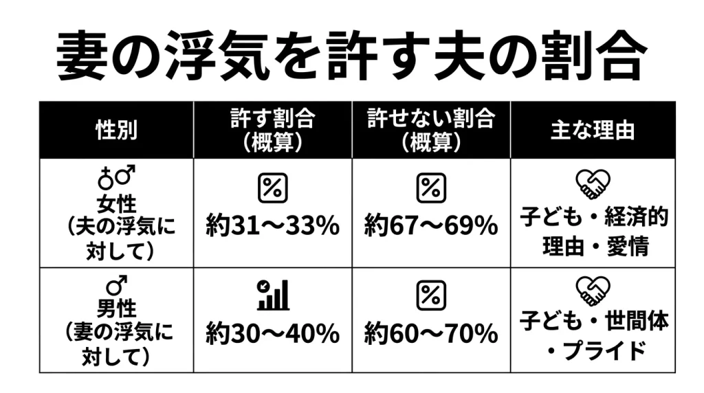 妻の浮気を許す夫の割合
