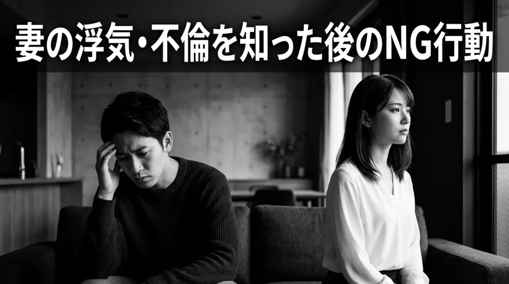 妻の浮気・不倫を知った後にやってはいけないNG行動